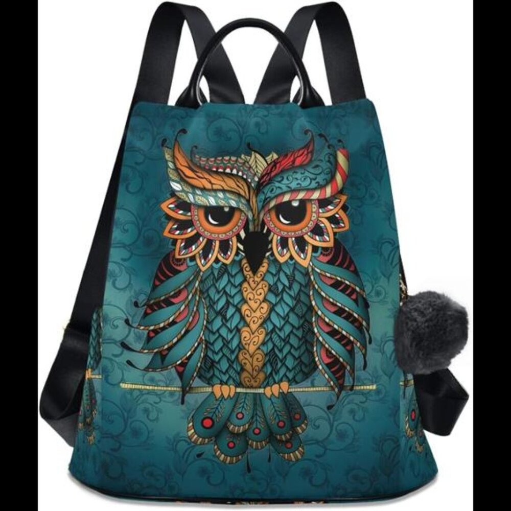 OwlPrint Ethnic Backpack Purse for Women AntiTheft Fashion BackPack Shoulder Bag